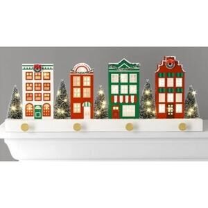 Threshold Lit Christmas Village Stocking Holder NWT